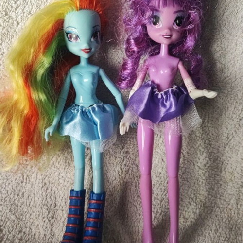 My Little Pony Twilight Sparkle and Rainbow Dash Met Gala dolls like new