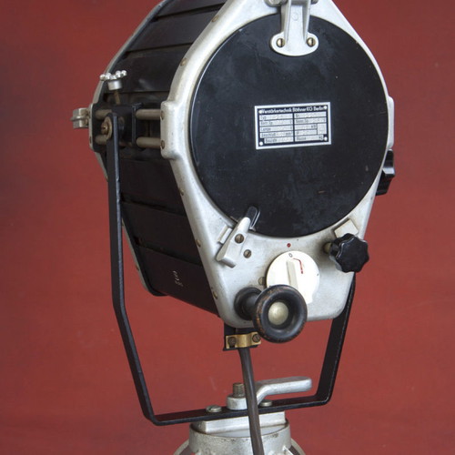 Theater cinema projector 1968 with wooden handle and stand
