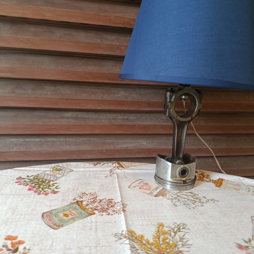 Handmade table lamp steel and aluminum custom order