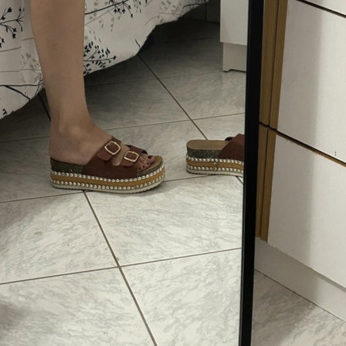 Summer slippers used, size 37, brown