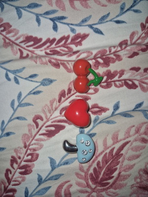 Crocs Jibbitz Charms pack of 3 new, cherries, metal mushroom & heart