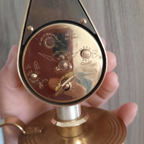 Swiza 8 vintage mechanical table clock alarm used