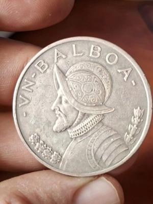 Balboa Panama 1934 used, silver coin