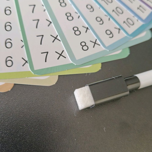 Educational multiplication learning game like new with 13 cards and marker