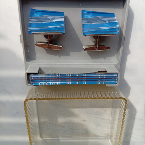 Cufflinks and tie clip set in original USSR box