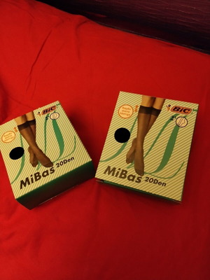 Bic Mibas 3/4 20D Black Socks, Pack of 2 Boxes New
