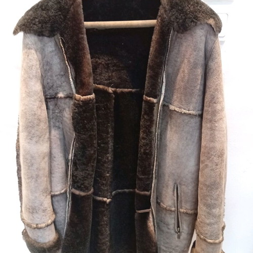 Koc leather men's mouton coat brown new, size 52-54