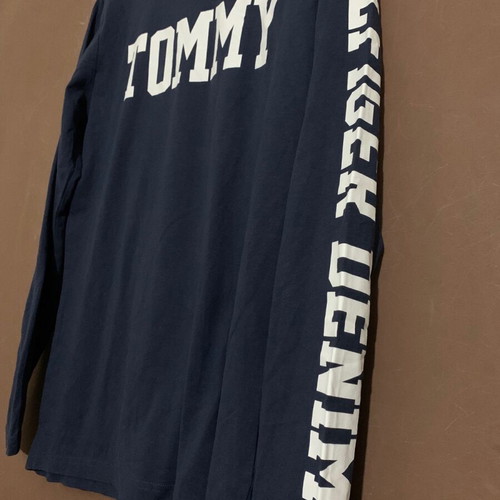 Tommy Hilfiger long sleeve T-shirt used, size large, blue with white