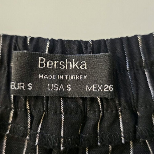 Bershka striped shorts-skirt S like new black white