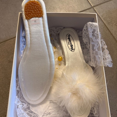Yfantidis bridal slippers new, size 38, white