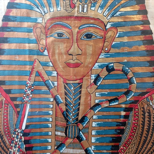 Papyrus framed art used, wooden frame 64x49 cm