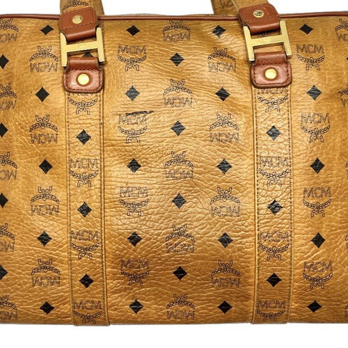 MCM Cognac Aren Visetos school tote bag