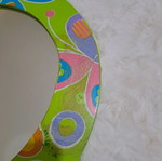 Mirror used, multi-colored, 29 cm diameter
