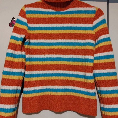 Simple colorful knitted turtleneck sweater