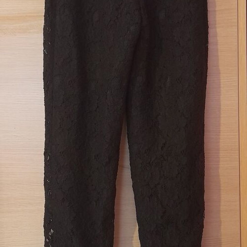 Black pants with lace like new, slim fit XS