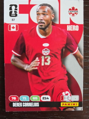 Картичка Panini Adrenalyn XL FiFa World Cup 2026 Derek Cornelius като нова