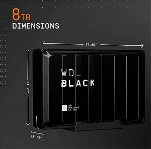 Western Digital Black D10 Game USB 3.2 Εξωτερικός HDD 8TB 3.5"