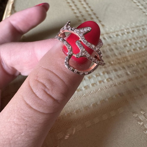 Ring rose gold with silver stones 925 new