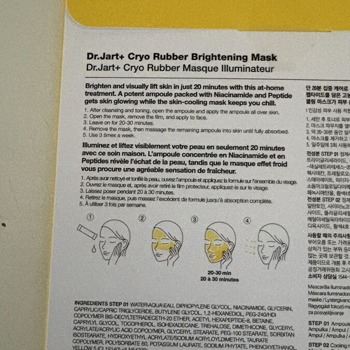 Dr.Jart+ Cryo Rubber Brightening Kit Mask new