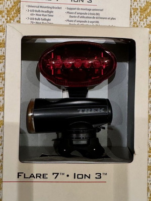 Trek Flare 7 and Ion 3 bicycle lights new set