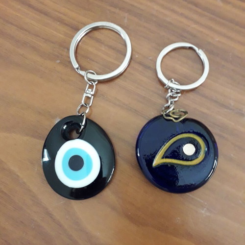 Evil eye keychains set of 2, like new, blue