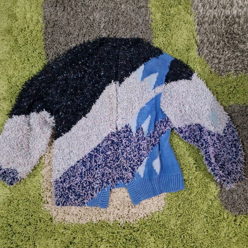 Vintage women's cardigan new, size M/L, blue and pink