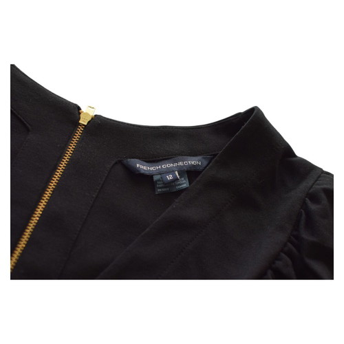 French Connection black dress with long sleeves and V neckline size 12 used