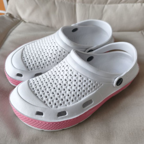 Clogs new, white and pink, size 41