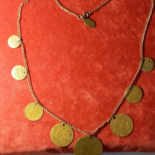 Hermina necklace with Ottoman coins like new, metal and bronze