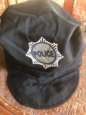 Police Hat and Plastic Baton New, Carnival Costume