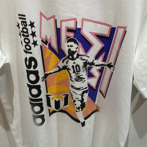 Adidas Messi fun graphic t-shirt, size M, black and white