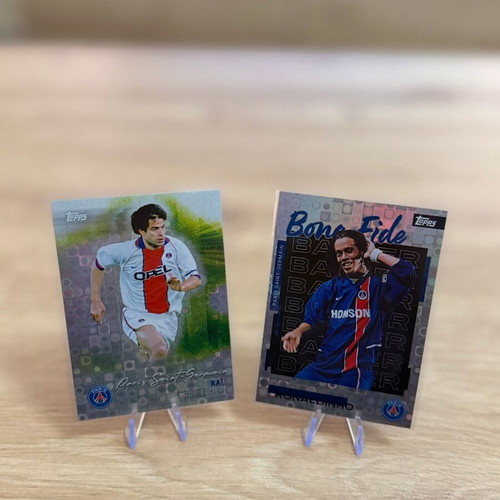 Topps PSG team set Ronaldinho bona fide silver and Rai silver new, authentic