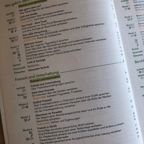 Aspekte coursebook used, level B1+ German language