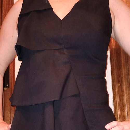 Access blouse with ruffles like new, size 46, black