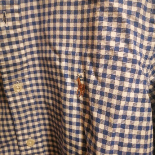 Ralph Lauren Men's Blue Checkered Shirt Used, Size S
