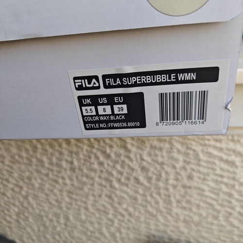 Fila Superbubble sneakers black size 39 new