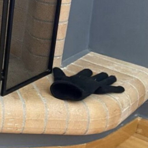 Metal Fireplace Tools like new with brush, fireproof glove and matches