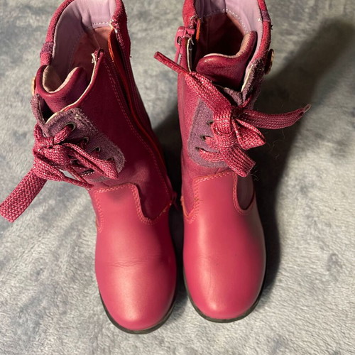Crocodilino kids leather boots size 26 like new, fuchsia
