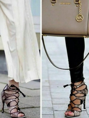 Zara sandals with snake print used, 11cm heel