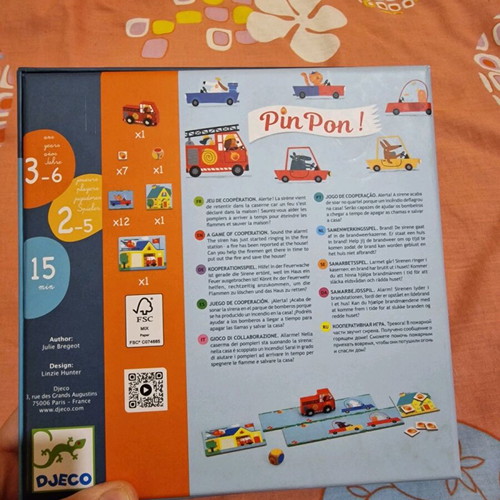 Pin Pon board game by Djeco like new