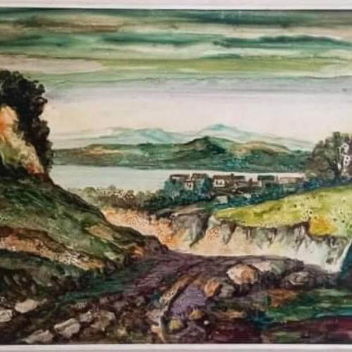 Oil painting Dimitris Thiniakos on hardboard like new
