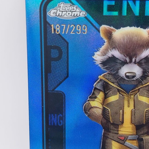 Topps Chrome Marvel Rocket Raccoon Blue Refractor card like new