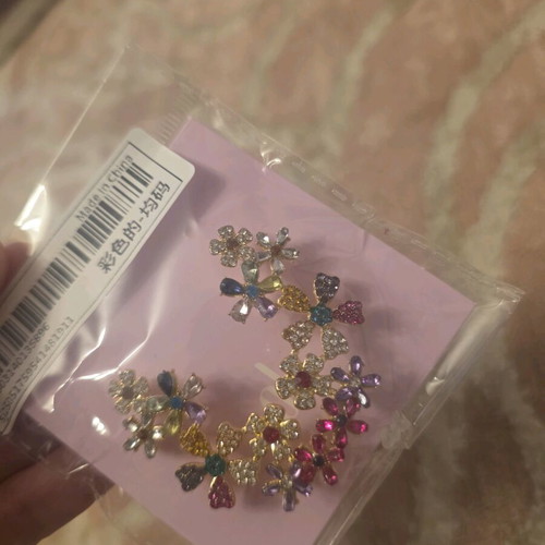 Flower earrings new, multicolored