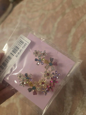 Flower earrings new, multicolored