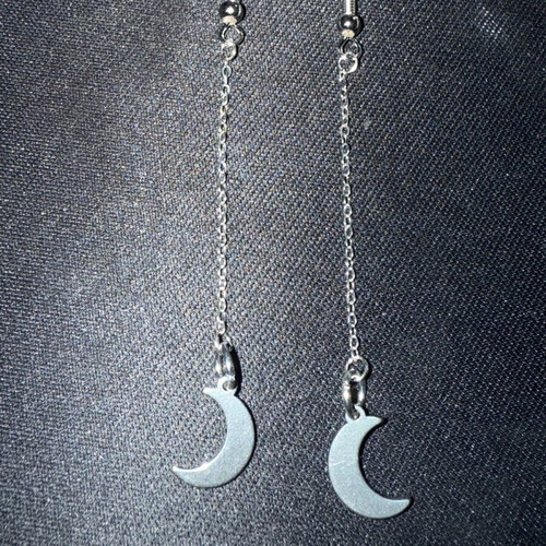 Moon earrings new, handmade, silver