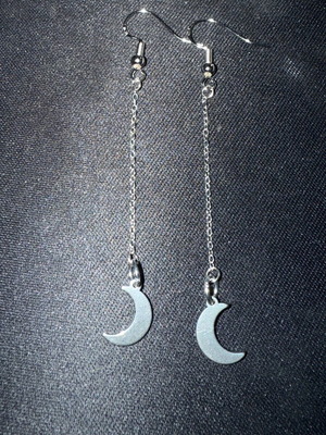 Moon earrings new, handmade, silver