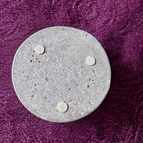 Handmade cement decorative piece, candle holder, 10.5 cm diameter