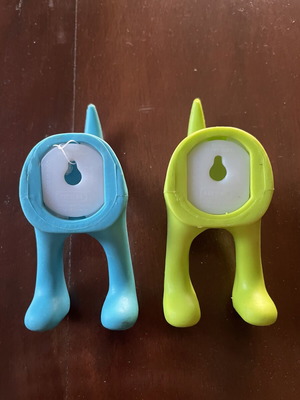 IKEA BÄSTIS wall hooks set of 2, dog tail shape, blue and green