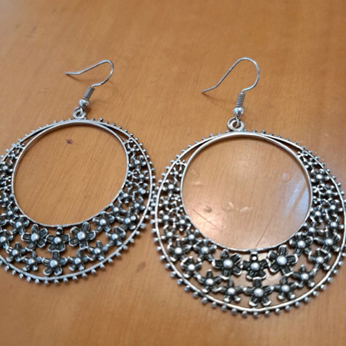 Ethnic earrings new, silver