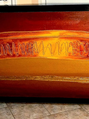 Μεγάλος πίνακας ακρυλικών χρωμάτων σε καμβά σαν καινούργιος